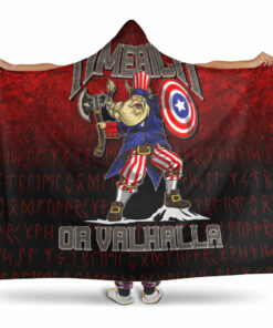 Viking Merica Or Valhalla Hooded Blanket