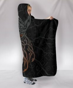 Viking Odin God Furthark Tattoo Special Hooded Blanket