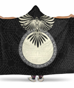 Viking Raven Gold Hooded Blanket