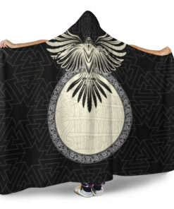 Viking Raven Gold Hooded Blanket