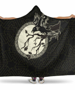 Viking Raven Hooded Blanket