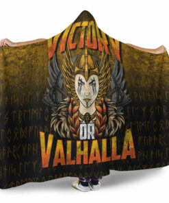 Viking Shield Maiden Hooded Blanket