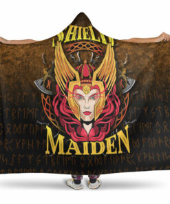 Viking Shield Maiden Hooded Blanket Gifts Fleece Sherpa Blanket
