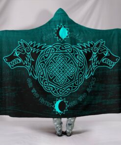 Viking Skoll and Hati Hooded Blanket