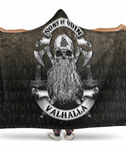 Viking Sons of Odin Valhalla 2 Hooded Blanket