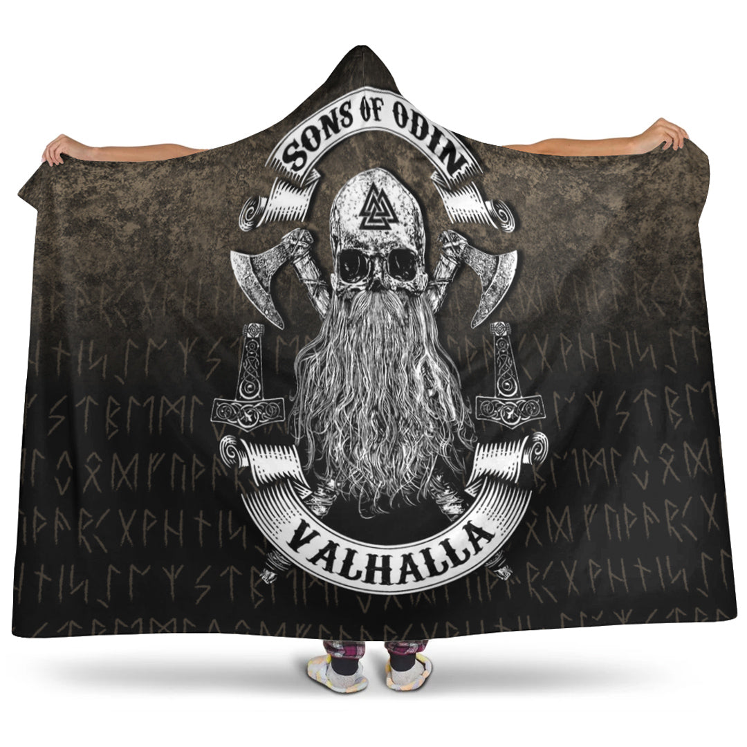 Viking Sons of Odin Valhalla 2 Hooded Blanket