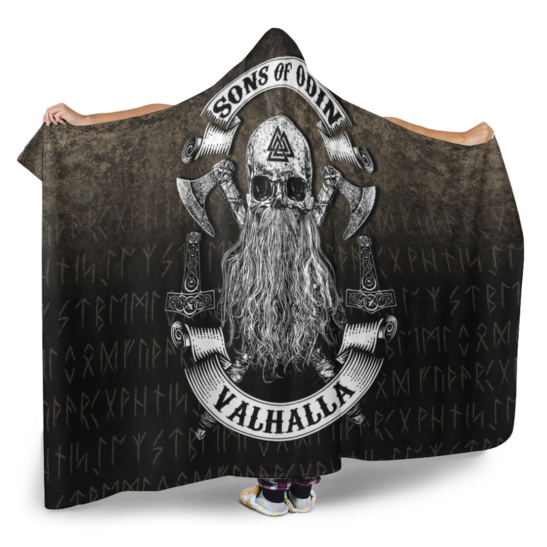 Viking Sons of Odin Valhalla 2 Hooded Blanket