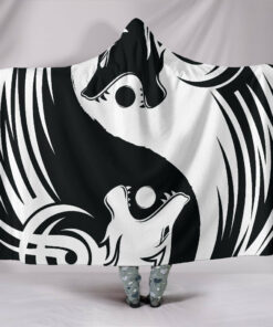Viking Style Bomber Hooded Blanket Ying Yang Wolf
