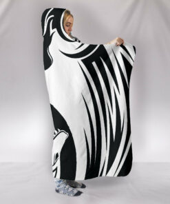 Viking Style Bomber Hooded Blanket Ying Yang Wolf