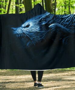 Viking Style Economy Hooded Blanket , Fenrir Wolf