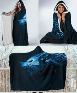 Viking Style Economy Hooded Blanket , Fenrir Wolf