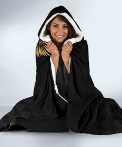Viking Style Economy Hooded Blanket, Odin's Celtic Raven Tattoo