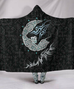Viking Style Fenrir Wolf Hooded Blanket
