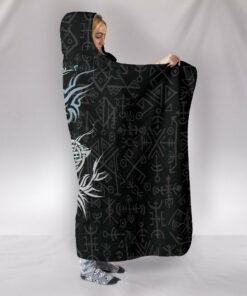 Viking Style Fenrir Wolf Hooded Blanket