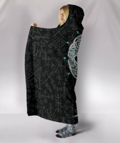 Viking Style Fenrir Wolf Hooded Blanket
