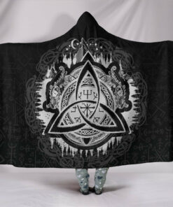 Viking Style Hooded Blanket , Dragon Celtic