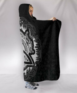 Viking Style Hooded Blanket , Dragon Celtic