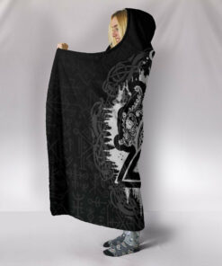 Viking Style Hooded Blanket , Dragon Celtic