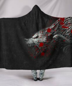 Viking Style Hooded Blanket, Fenrir Blood