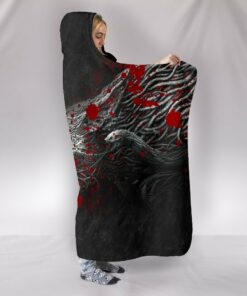 Viking Style Hooded Blanket, Fenrir Blood
