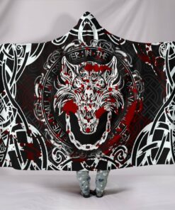 Viking Style Hooded Blanket, Fenrir Viking Blood 3D