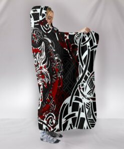 Viking Style Hooded Blanket, Fenrir Viking Blood 3D
