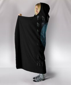 Viking Style Hooded Blanket, Fenrir Viking Wolfnd Moon