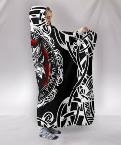 Viking Style Hooded Blanket , Fenrir Wolf