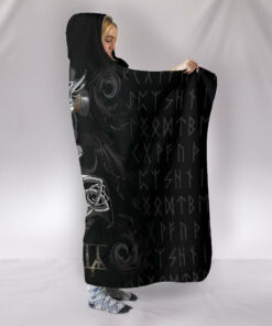 Viking Style Hooded Blanket Mjolnir