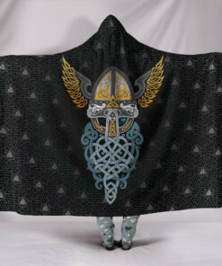 Viking Style Hooded Blanket Odin, God in Viking Stylege