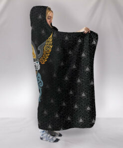 Viking Style Hooded Blanket Odin, God in Viking Stylege