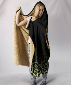 Viking Style, Hooded Blanket Owl Celtic On Triskels Background