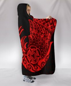 Viking Style Hooded Blanket Raven Tattoo