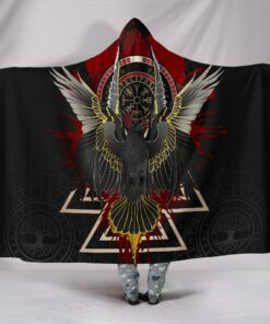 Viking Style Hooded Blanket Raven of Odin, Special Version