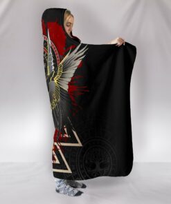 Viking Style Hooded Blanket Raven of Odin, Special Version