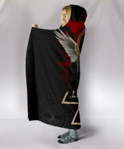 Viking Style Hooded Blanket Raven of Odin, Special Version