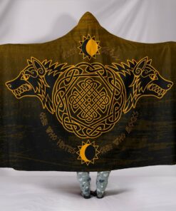 Viking Style Hooded Blanket Skoll and Hati