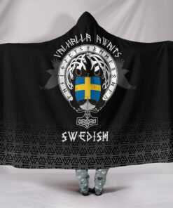 Viking Style Hooded Blanket, Swedish Drakkar