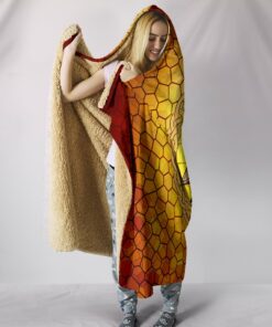 Viking Style Hooded Blanket, Valknut Vignette On Gold Background