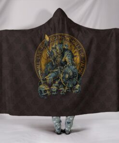 Viking Style Hooded Blanket Warrior Viking Shield Skull