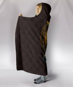 Viking Style Hooded Blanket Warrior Viking Shield Skull