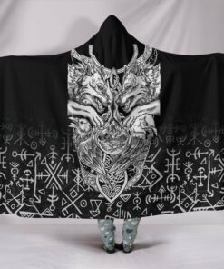 Viking Style Hooded Blanket Wolfnd Raven Special