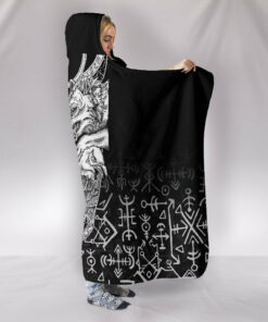 Viking Style Hooded Blanket Wolfnd Raven Special