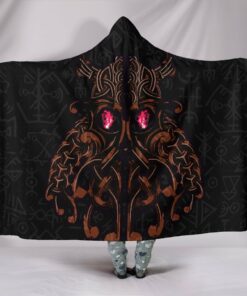 Viking Style Odin God Furthark Tattoo Special Hooded Blanket