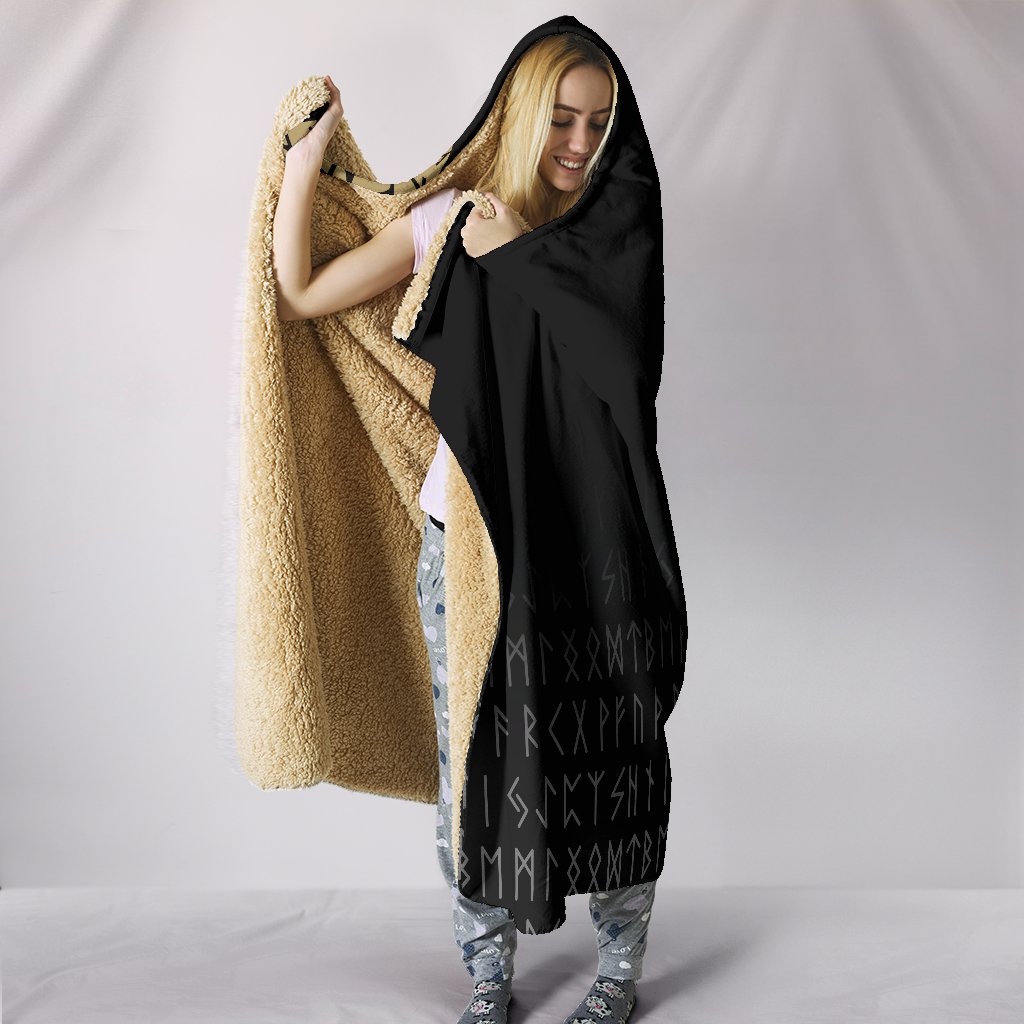 Viking Style Odin Raven Hooded Blanket