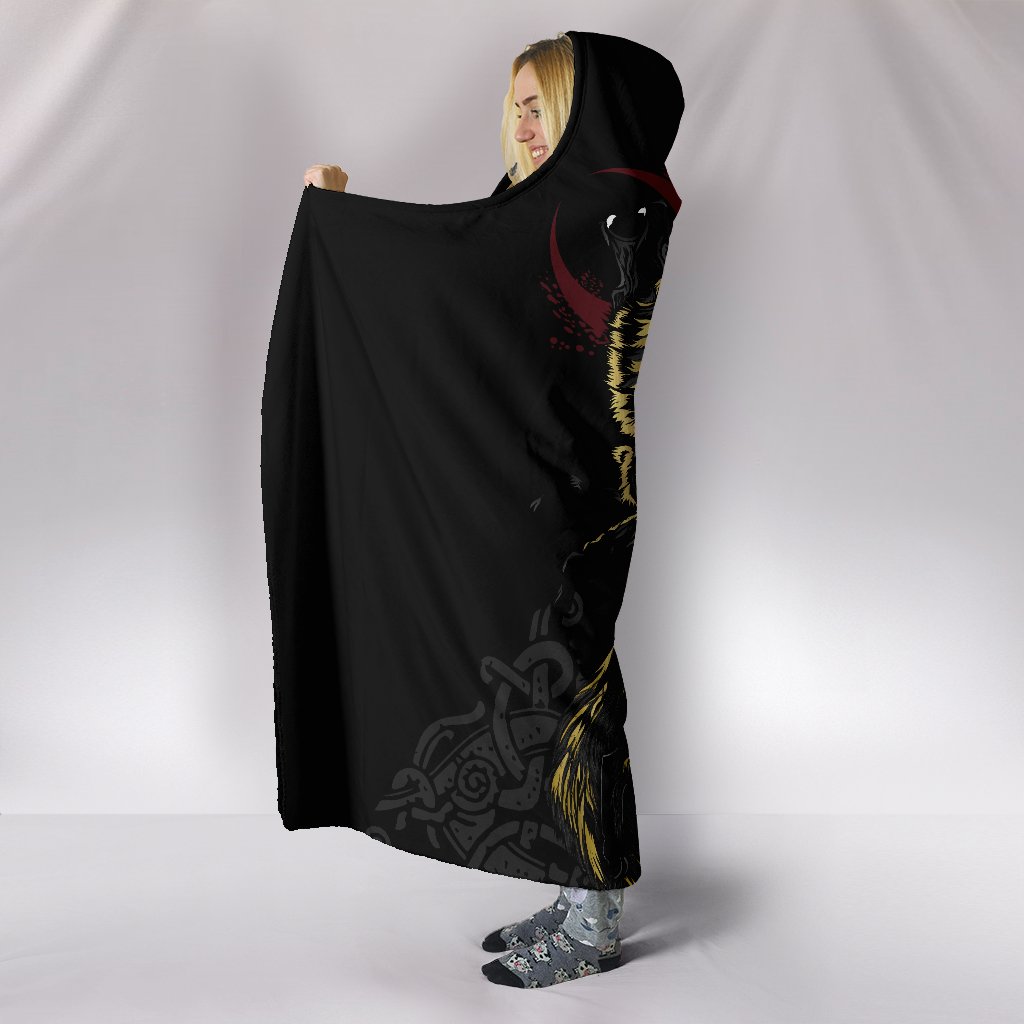 Viking Style The Wolves Skoll and Hati Hooded Blanket