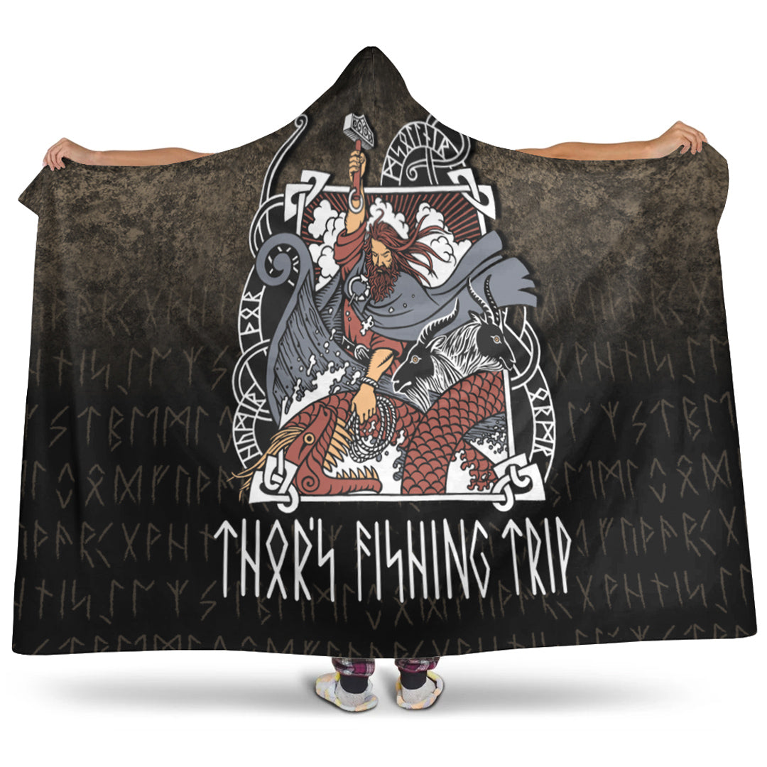 Viking Thor's Fishing Trip Hooded Blanket
