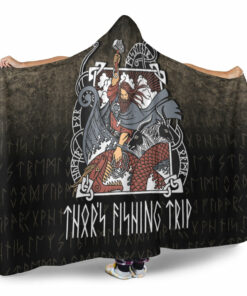 Viking Thor's Fishing Trip Hooded Blanket