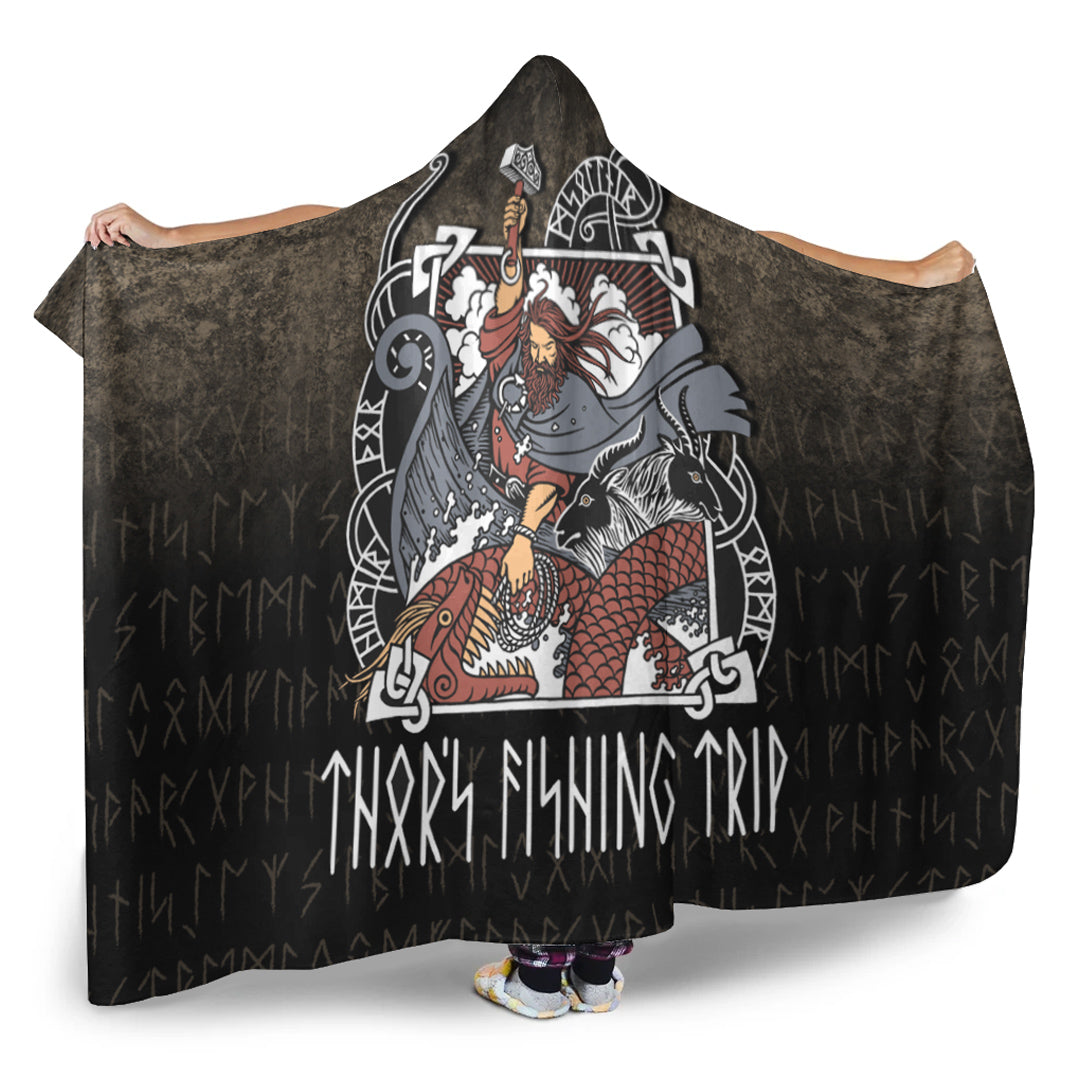 Viking Thor's Fishing Trip Hooded Blanket