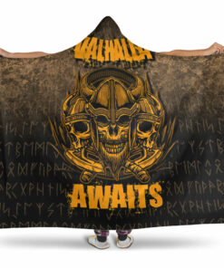 Viking Valhallawaits Warrior Hooded Blanket